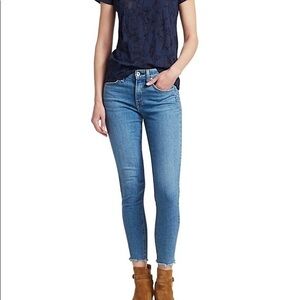 Rag & Bone Cate Cropped Raw Hem Blue Denim Jeans
